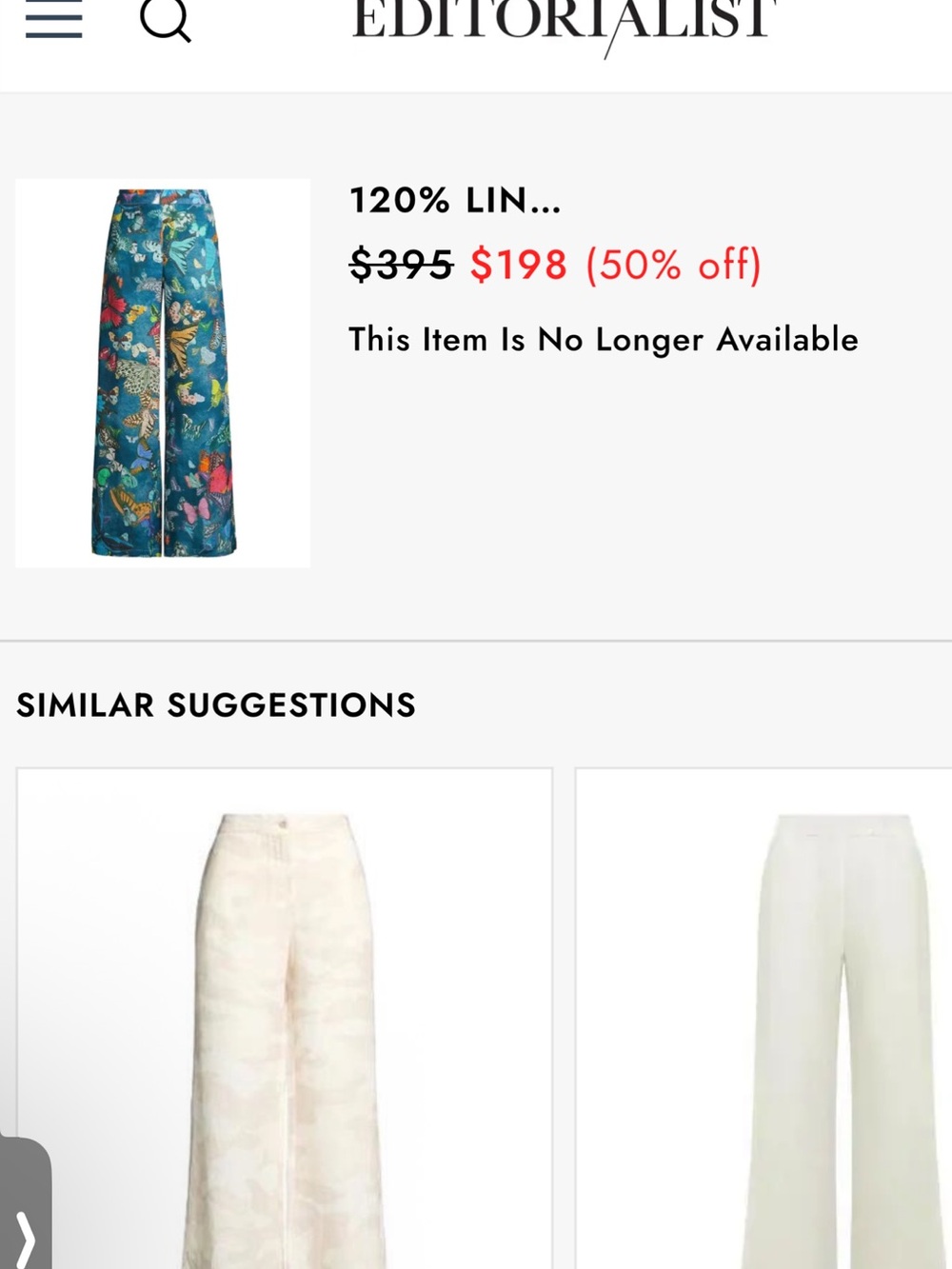 120% Lino Floral Wide-Leg Pants in Teal